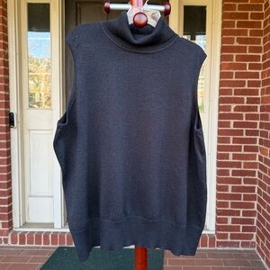 Liz & Me Black Sleeveless Turtleneck Sweater